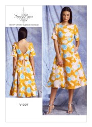 1397 VOGUE EASY TRACY REESE NY SS FLARE RUFFLE DRESS PATTERN 6-14 or 14-22 choice new